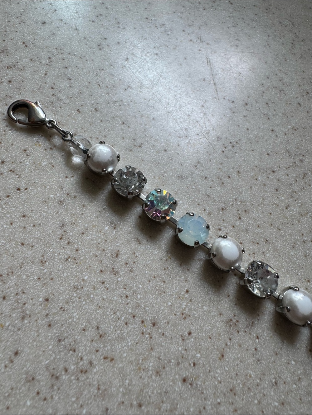 Sabika white opal crystal pearl bracelet 7” - 8 1/2” - Picture 8 of 9